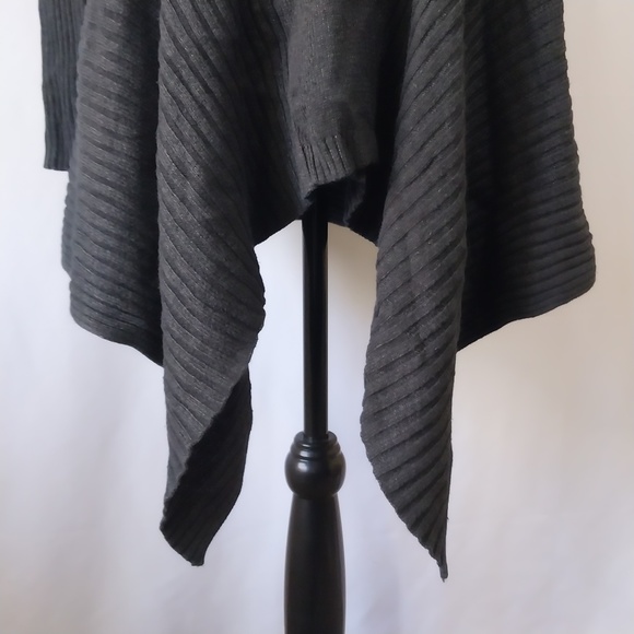 Old Navy Black Open Front Button Lock Ribbed Asymmetric Long Sleeve Card… - Picture 5 of 11